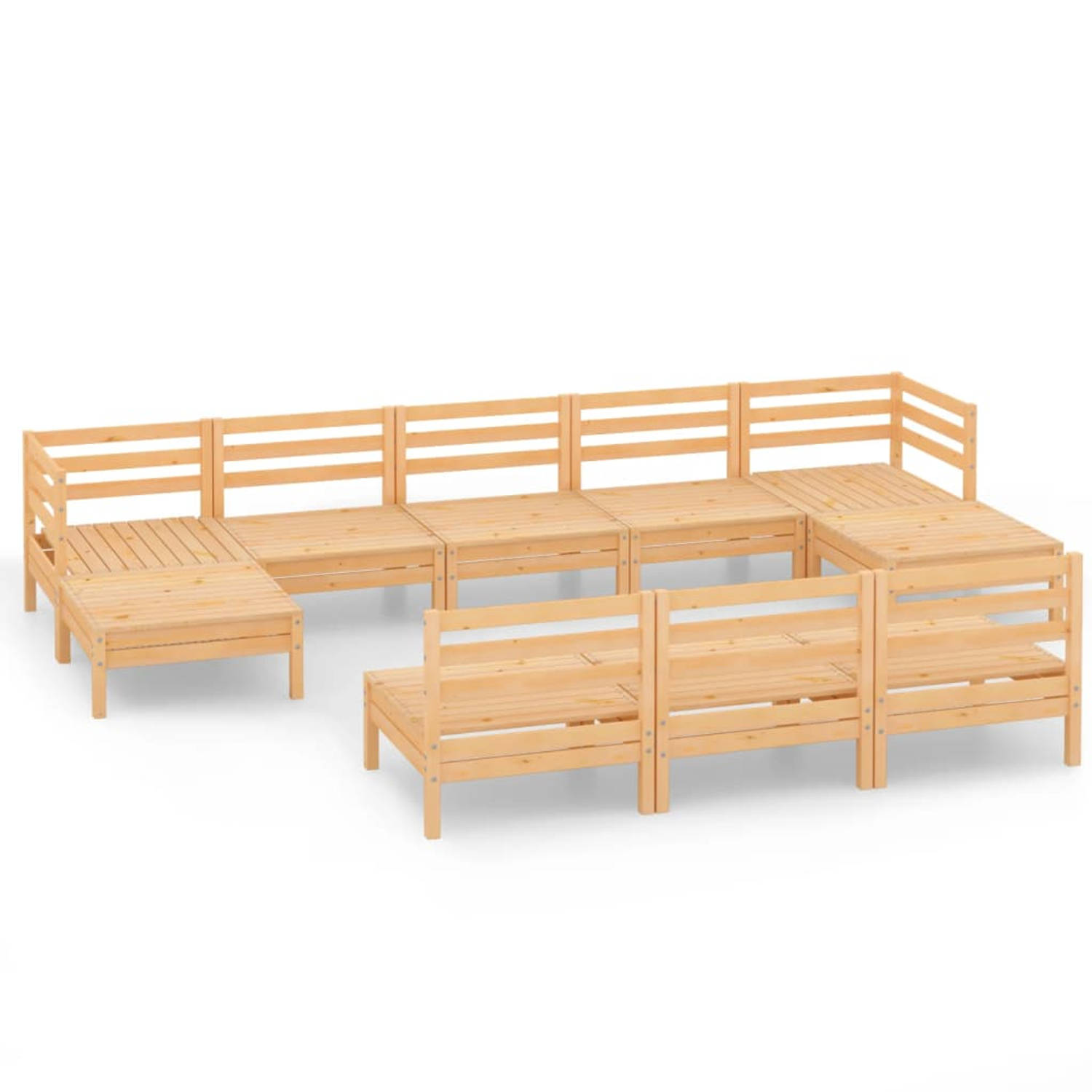 The Living Store Loungeset Pallet - 63.5 x 63.5 cm - Massief grenenhout