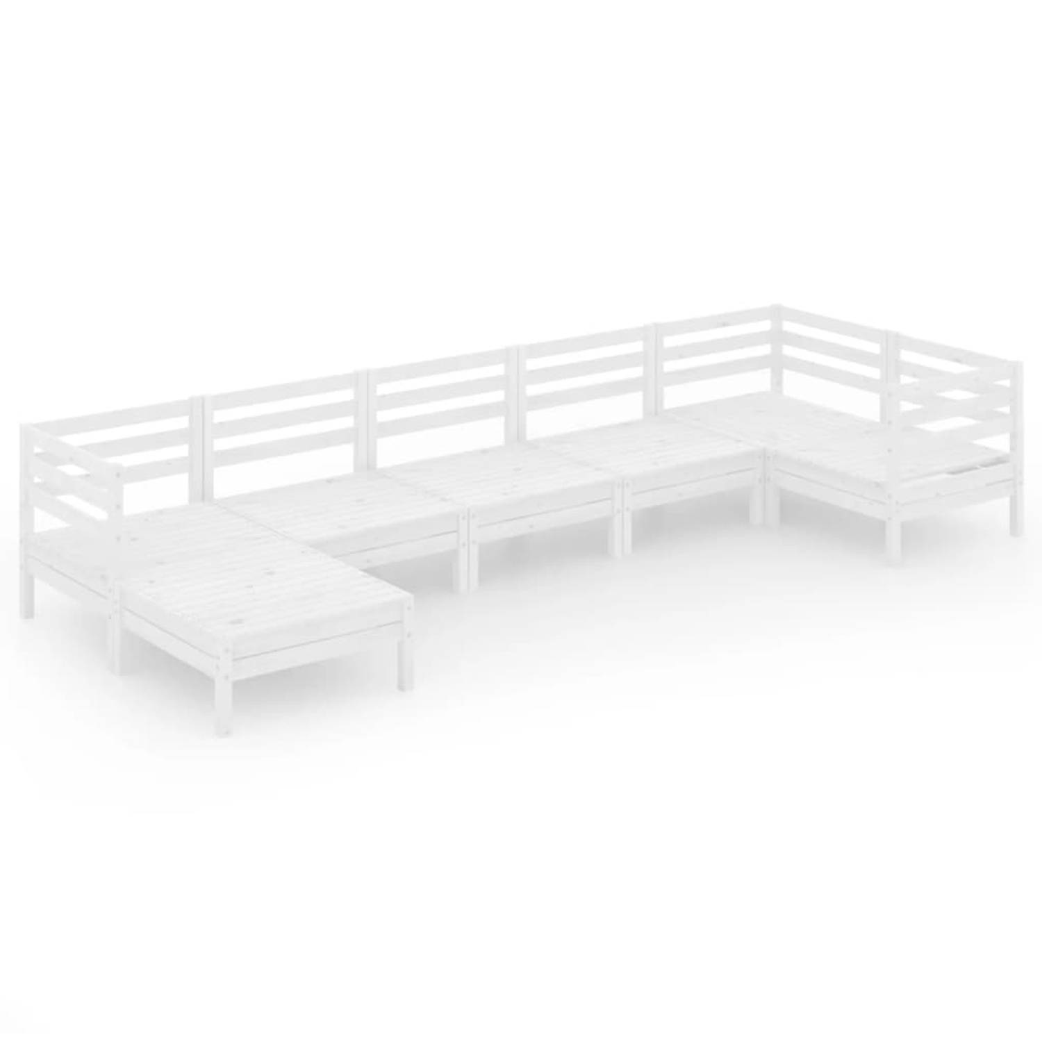 The Living Store Tuinset - Grenenhout - Wit - 63.5 x 63.5 x 62.5 cm - Modulair design