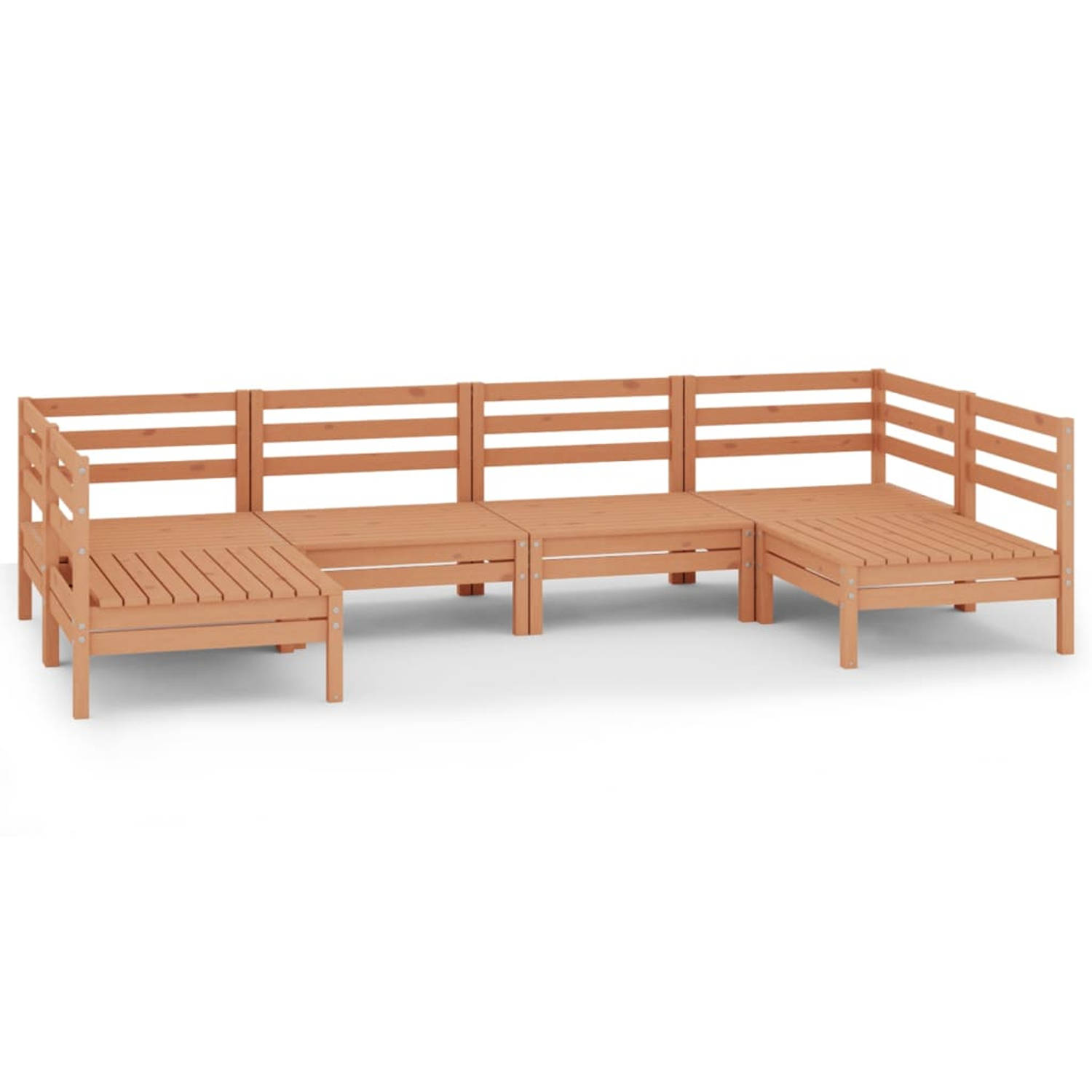 The Living Store 6-delige Loungeset massief grenenhout honingbruin - Tuinset