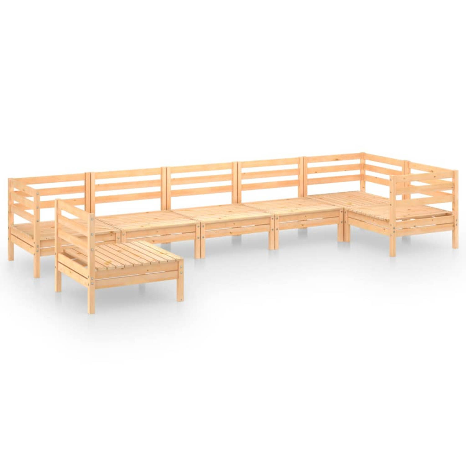 The Living Store Houten Tuinset - Tuinmeubelset - Grenenhout - 63.5 x 63.5 x 62.5 cm