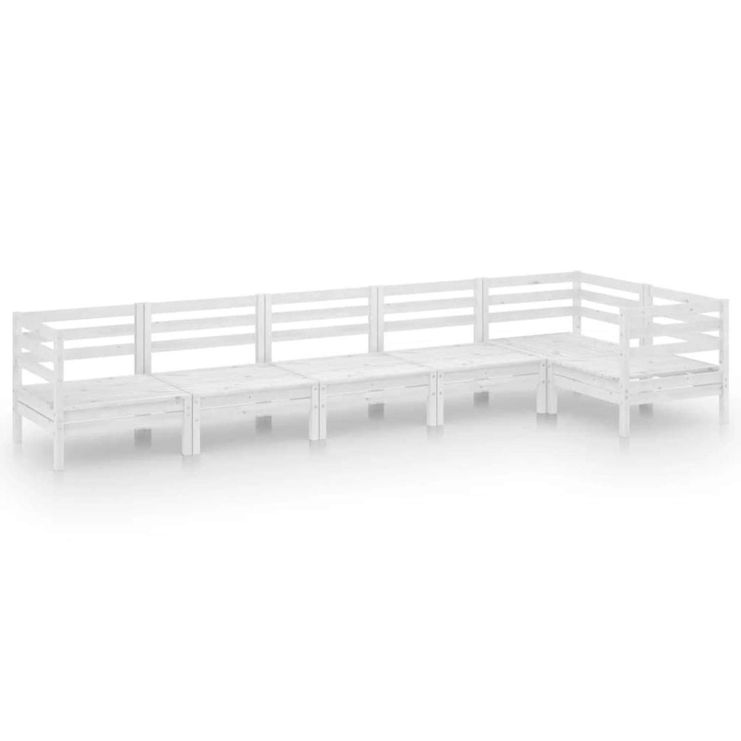 The Living Store Tuinset - Grenenhout - Wit - 63.5 x 63.5 x 62.5 cm - Modulair