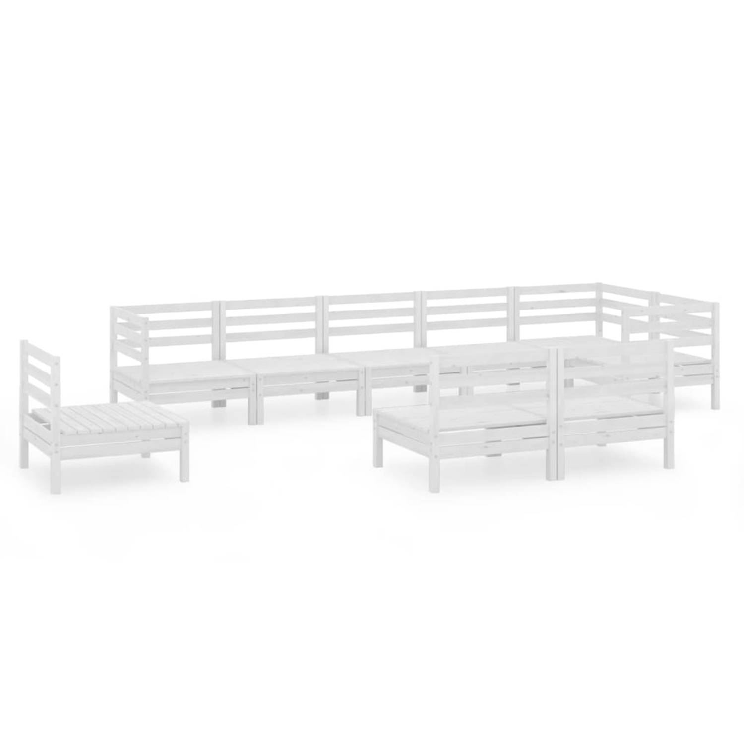 The Living Store Pallet tuinset - Hout - 63.5 x 63.5 x 62.5 cm - Wit