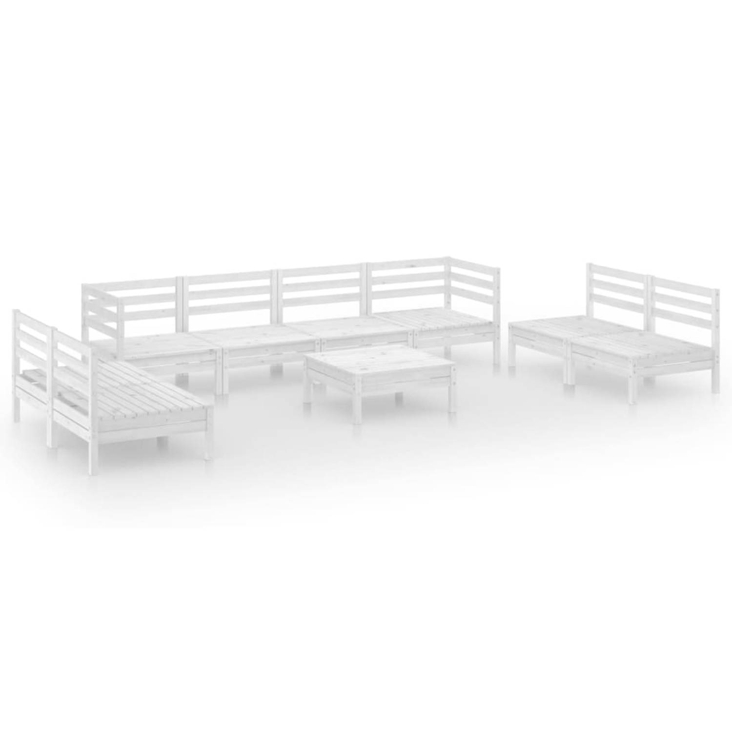 The Living Store  Tuinset  Grenenhout  Wit  63.5 x 63.5 x 62.5 cm  Modulair