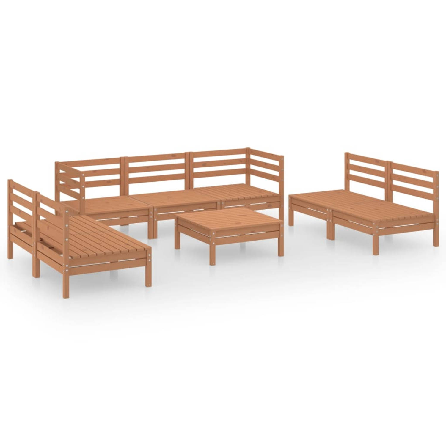 The Living Store Tuinset Grenenhout - Middenbank 63.5 x 63.5 x 62.5 cm - Hoekbank 63.5 x 63.5 x 62.5 cm - Tafel 63.5 x 63.5 x 28.5 cm