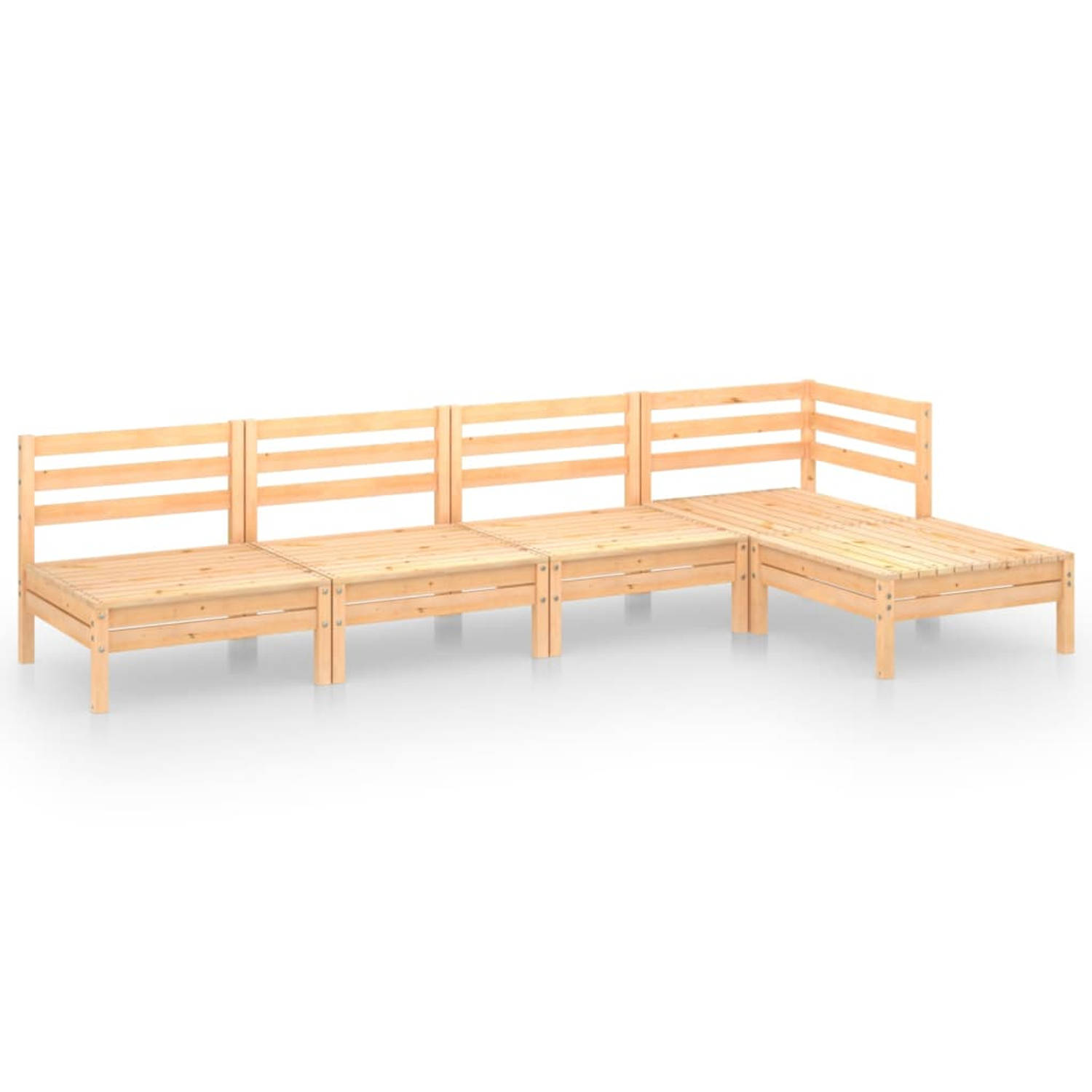 The Living Store Tuinset Pallet - Grenenhout - 63.5x63.5x62.5 cm - Modulair