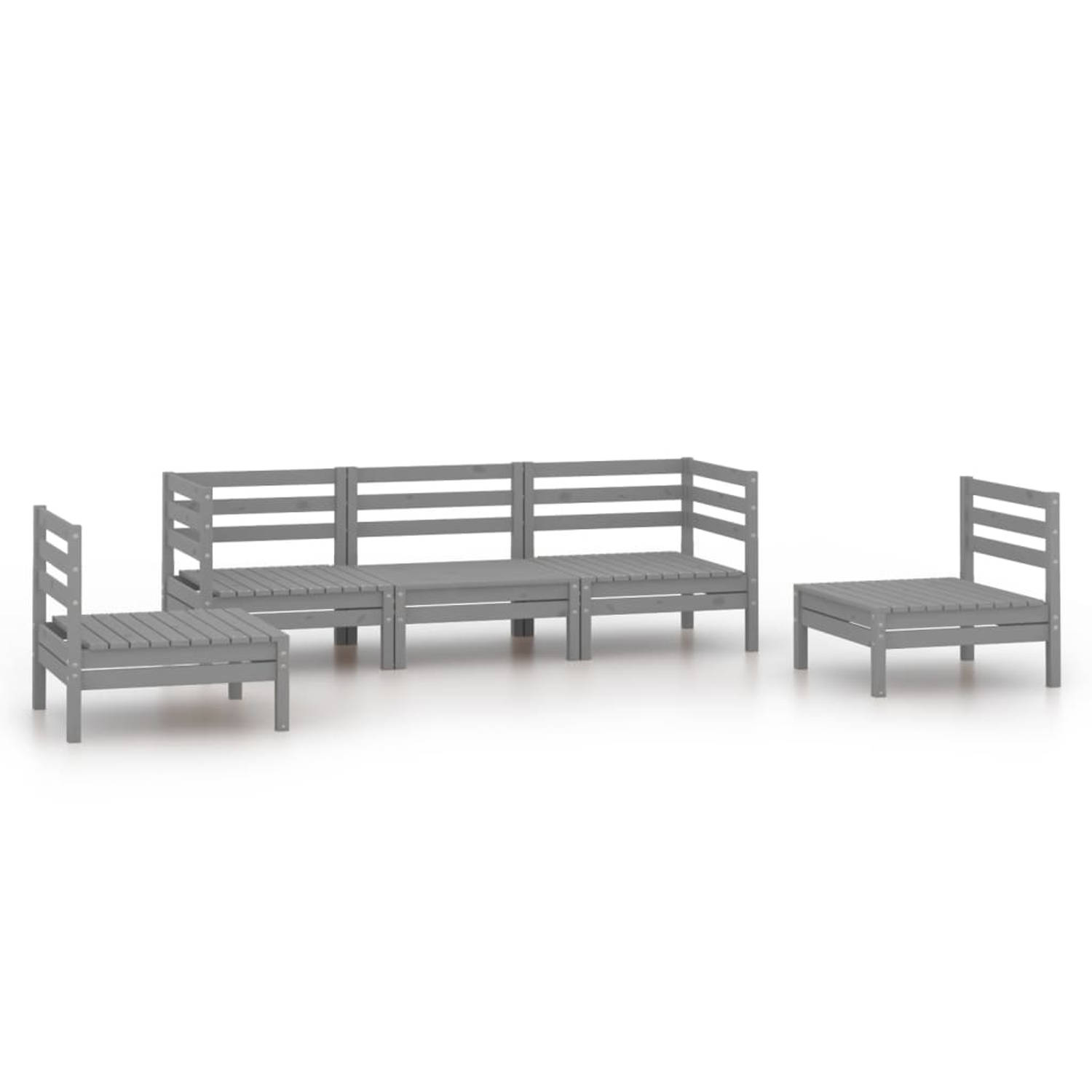 The Living Store Tuinset Modulaire Grenenhout - Grijs - 63.5 x 63.5 x 62.5 cm