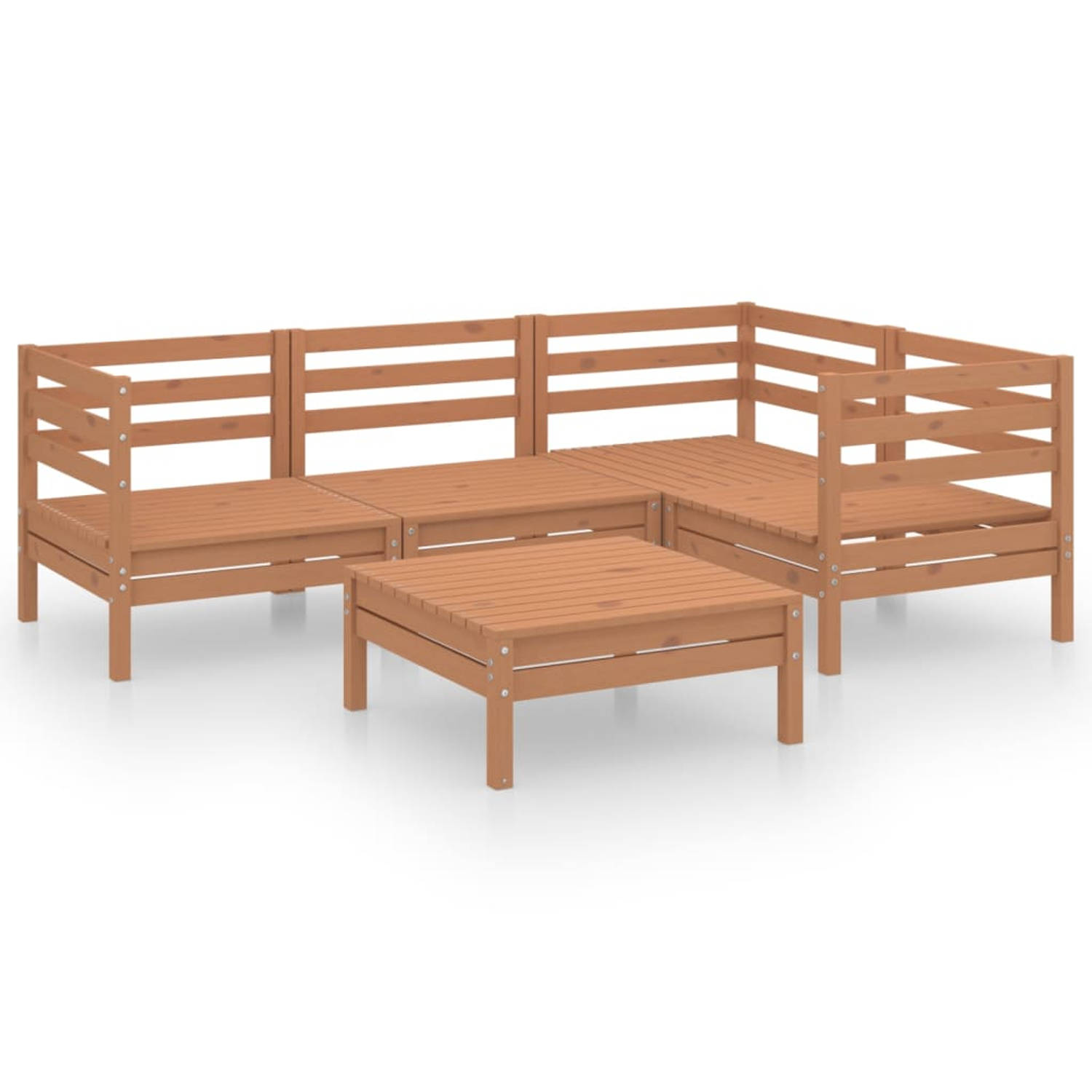 The Living Store Loungeset Pallet - 63.5x63.5x62.5 cm - Honingbruin