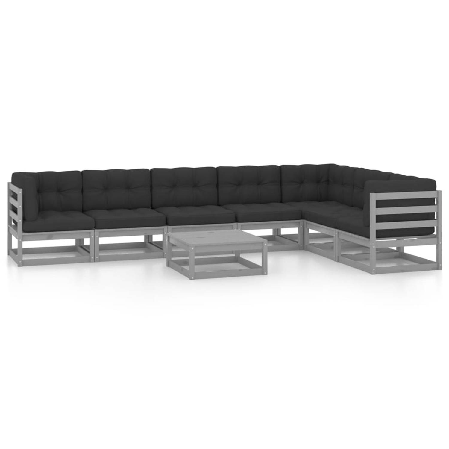 The Living Store Loungeset Grenenhout Bankkussen Hoekbank-Hoek 70x70x67cm