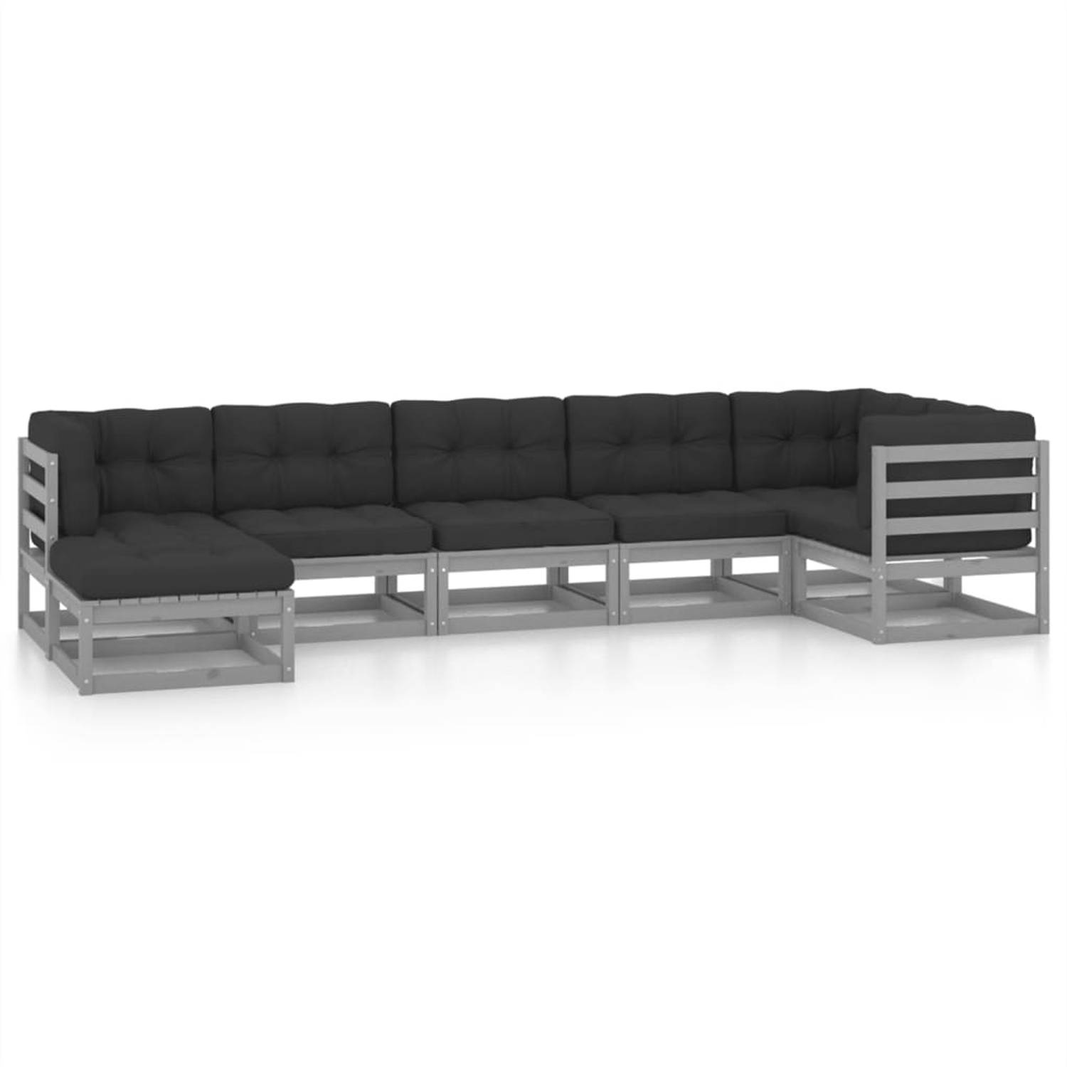 The Living Store Loungeset XYZ - Tuinmeubelen - 70x70x67cm - Grijs/Antraciet