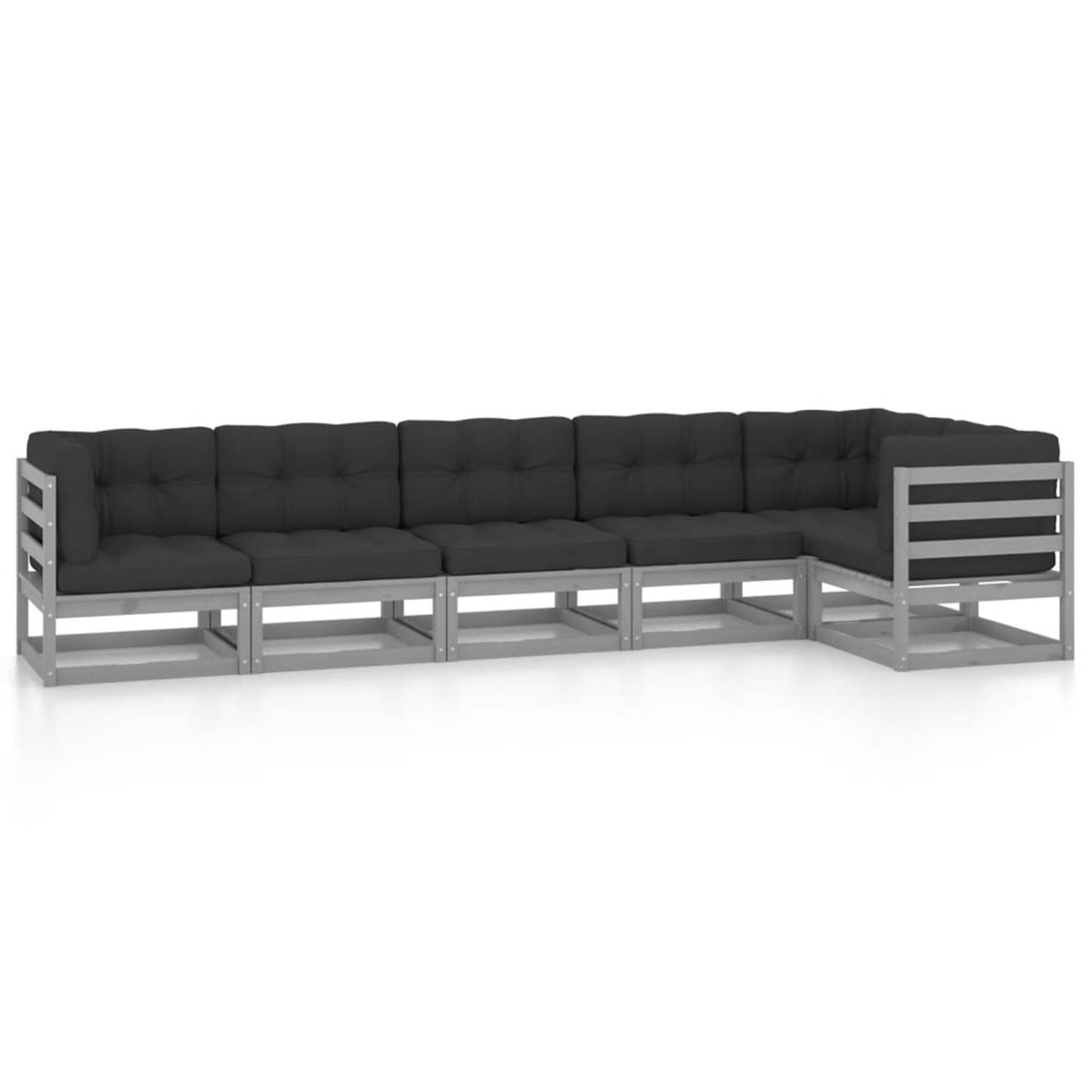 The Living Store Hoekbank - Tuinmeubelen - 70x70x67 cm - Stof - Grijs - Antraciet