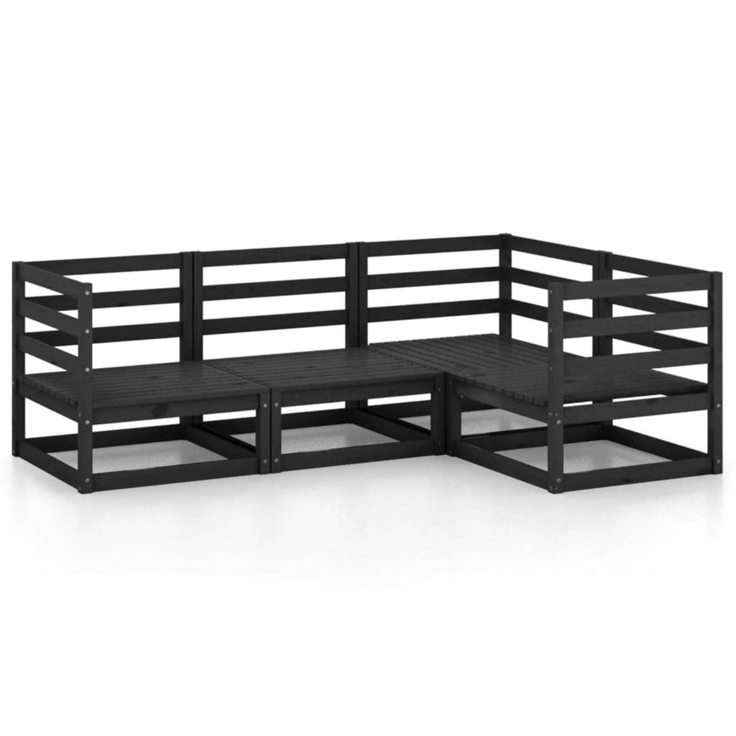 The Living Store Tuinset - s - Loungeset - 70 x 70 x 67 cm - Massief grenenhout