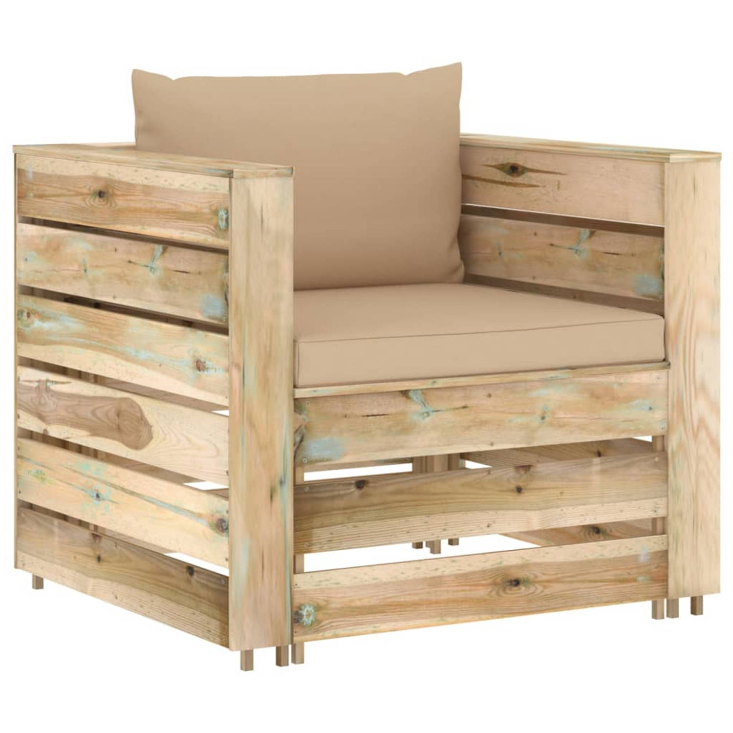 The Living Store - Pallet Loungeset - Tuinmeubelen - 77x70x66 cm - Grenenhout