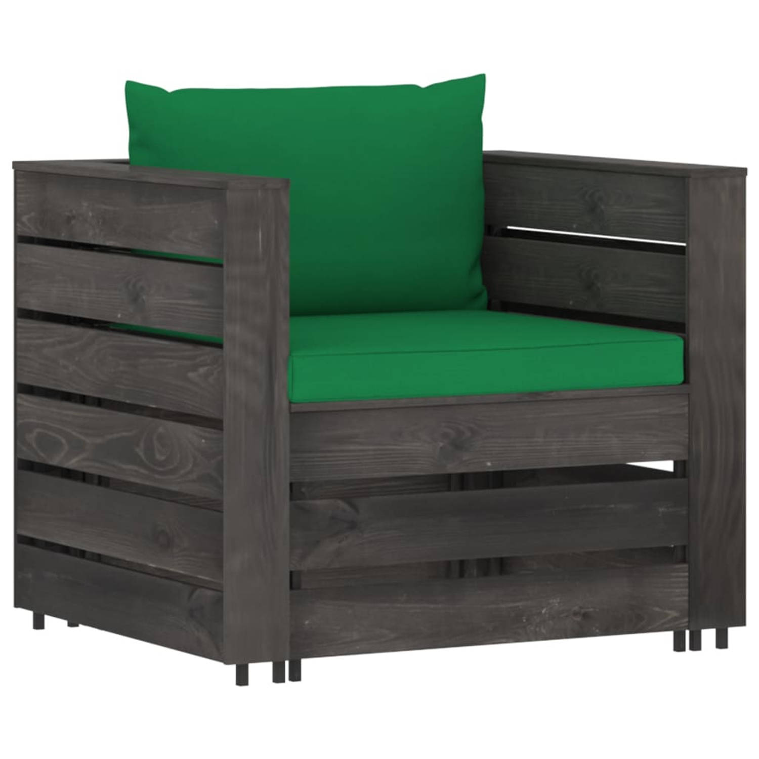 The Living Store Pallet Loungeset - Tuinset - 77x70x66 cm - Grenenhout