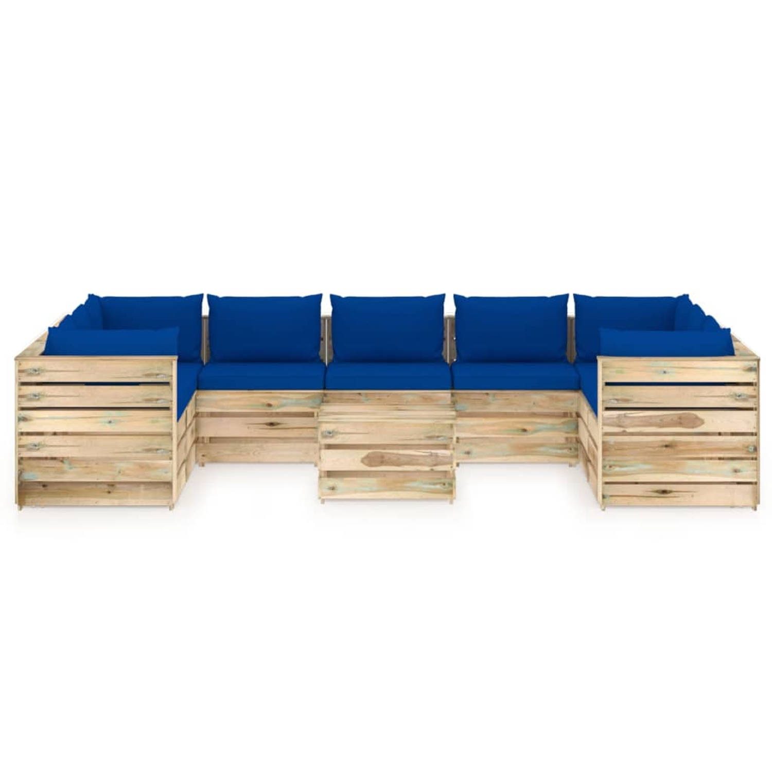 The Living Store Pallet Loungeset - Tuinmeubel - 69 x 70 x 66 cm - Grenenhout