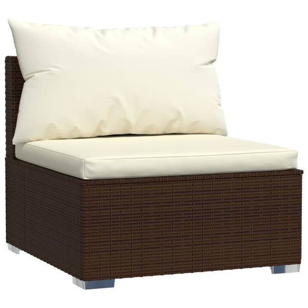 vidaXL 7-delige Loungeset met kussens poly rattan bruin