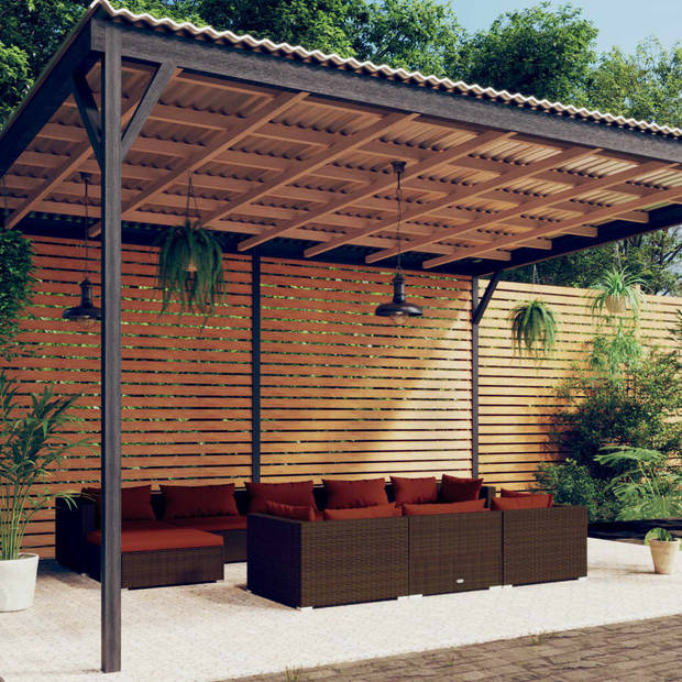 The Living Store Loungeset - Tuinmeubelen - Bruin - PE-rattan - Modulair design - 70 x 70 x 60.5 cm