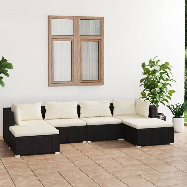 The Living Store Poly Rattan Tuinset - Modulair Design - Waterbestendig - Stevige Frame - Comfortabele Kussens -
