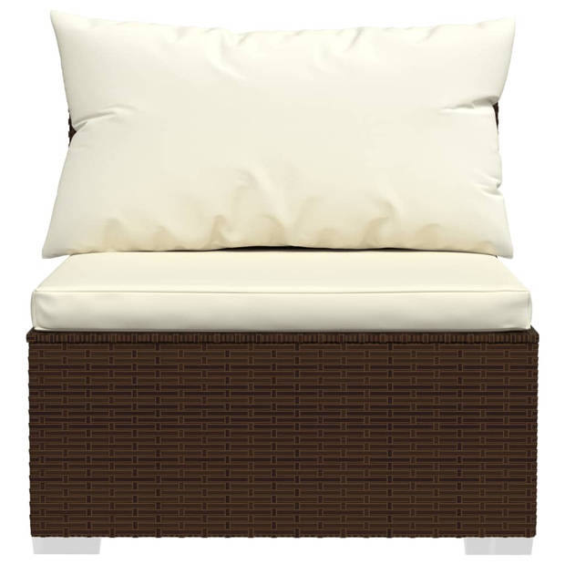 vidaXL 8-delige Loungeset met kussens poly rattan bruin