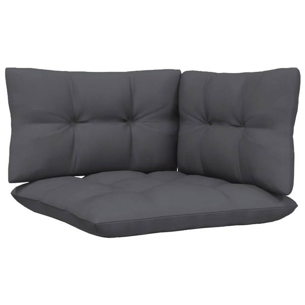 vidaXL 13-delige Loungeset met antracietkleurige kussens grenenhout