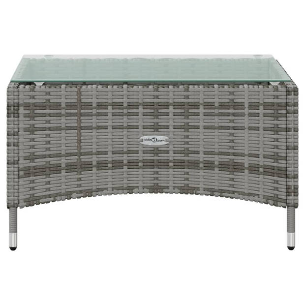 vidaXL 8-delige Loungeset met kussens poly rattan grijs