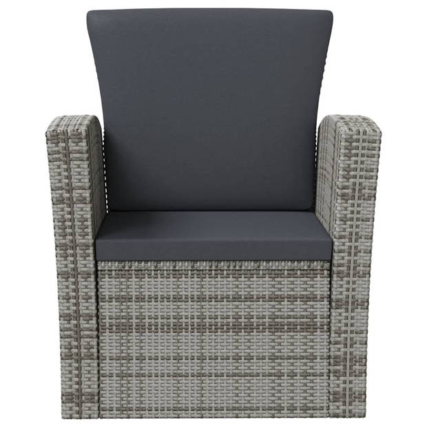 vidaXL 16-delige Loungeset met kussens poly rattan grijs