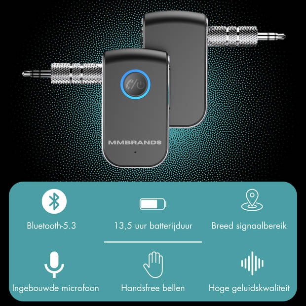 MM Brands Bluetooth Receiver - BT 5.3 - 3.5MM AUX - Bluetooth Ontvanger