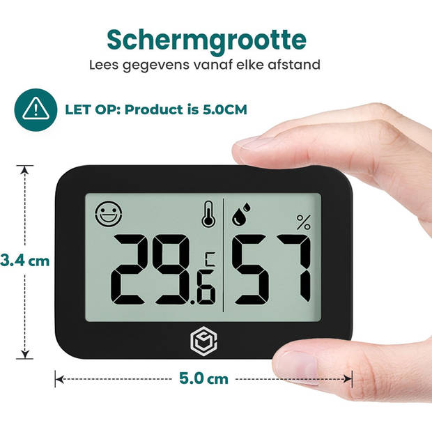 Ease Electronicz Hygrometer - Luchtvochtigheidsmeter - Thermometer Voor Binnen