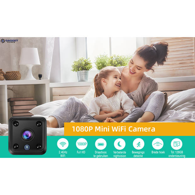Spy Camera 1080P Full HD met WIFI en Nightvision incl. 32GB SD kaart - Verborgen mini Spycam met Geluidsopname