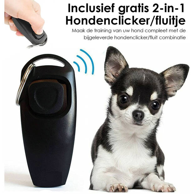 PetFriends Anti Blafband zonder schok - Incl. Hondenfluit - USB oplaadbaar - Anti Blaf apparaat - Opvoedingshalsband