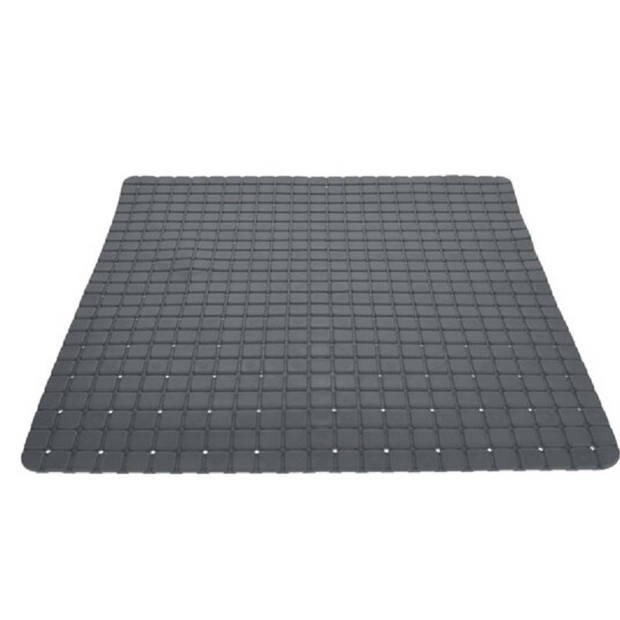 Anti-slip badmat antraciet grijs 55 x 55 cm vierkant - Badmatjes