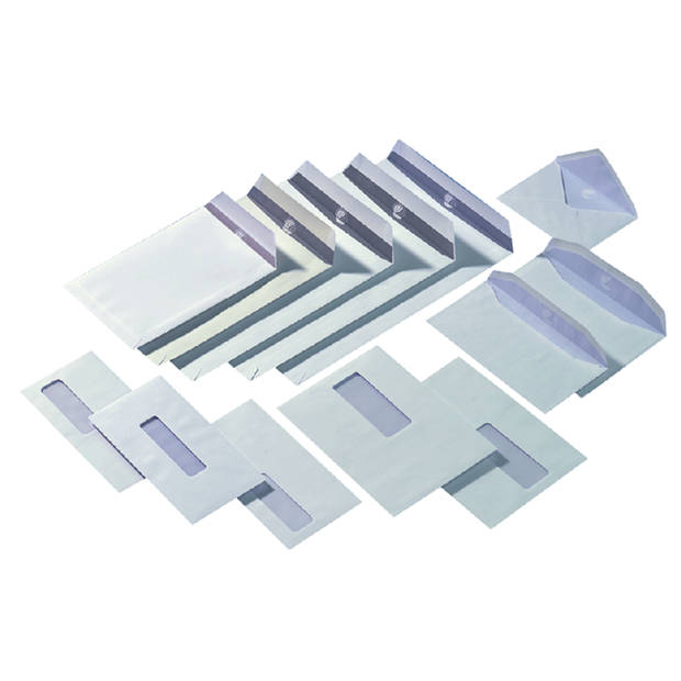 DULA EA5 Enveloppen - Venster links -156 x 220 mm - 50 stuks - Wit - Zelfklevend met plakstrip - 80 gram