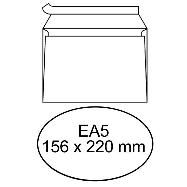 DULA EA5 Enveloppen - 156 x 220 mm - 100 stuks - Wit - Zelfklevend met plakstrip - 80 gram