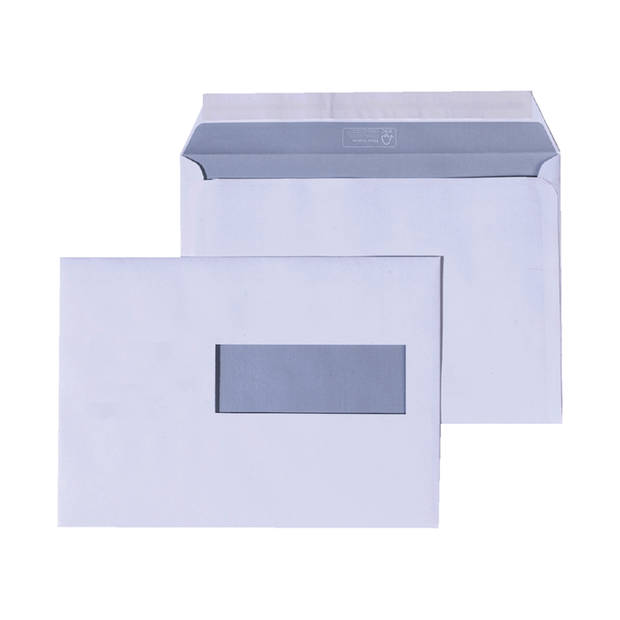 DULA EA5 Enveloppen - Venster rechts -156 x 220 mm - 50 stuks - Wit - Zelfklevend met plakstrip - 80 gram