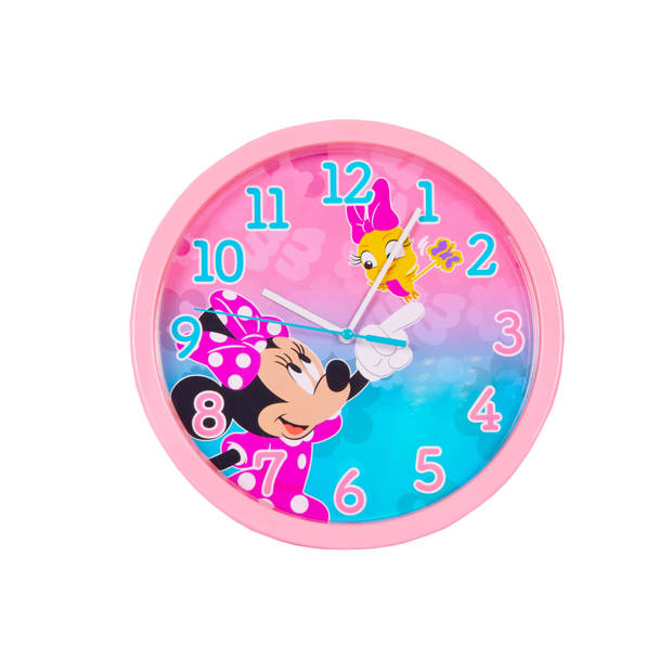 Stylish Round Wall Clock - Pink Mix - 25 cm Diameter - Plastic - Battery Powered