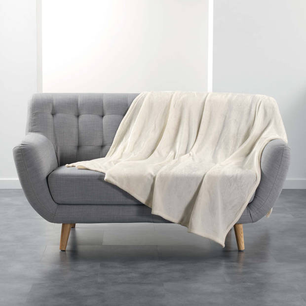 Heerlijk Zachte en Grote Fleece Plaid - 180x220 cm - Creme