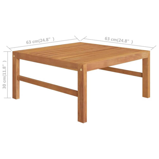 The Living Store - Tuinset - Hout - 66x66x60 cm - Grijs kussen