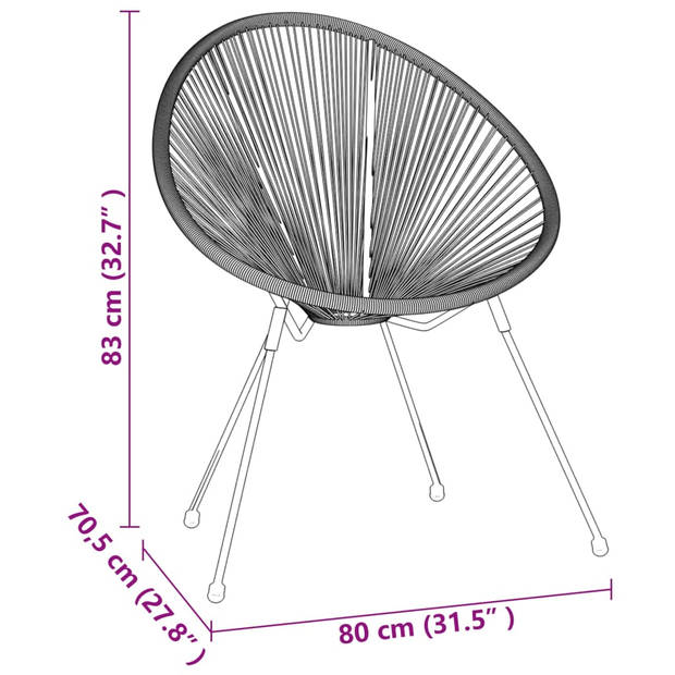 vidaXL 5-delige Tuinset zwart