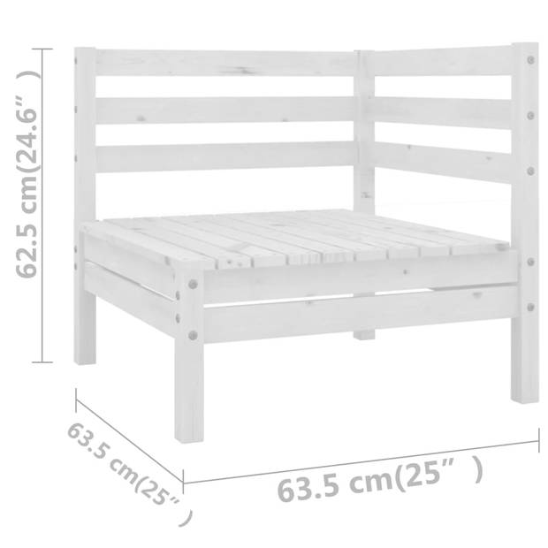 vidaXL 7-delige Loungeset massief grenenhout wit