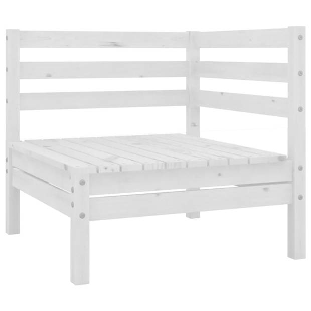 The Living Store Loungeset Pallet - Wit - 63.5 x 63.5 x 62.5 cm - Grenenhout