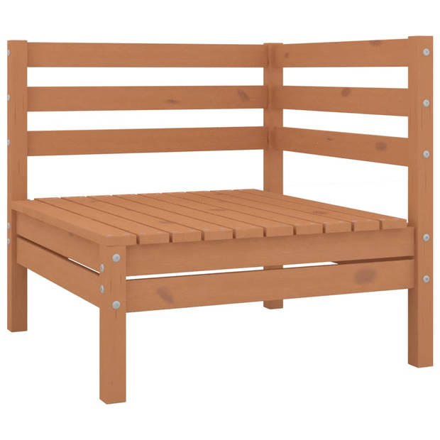 The Living Store Houten Tuinmeubelset - Hoekbank 63.5x63.5x62.5cm - Voetenbank/Tafel 63.5x63.5x28.5cm