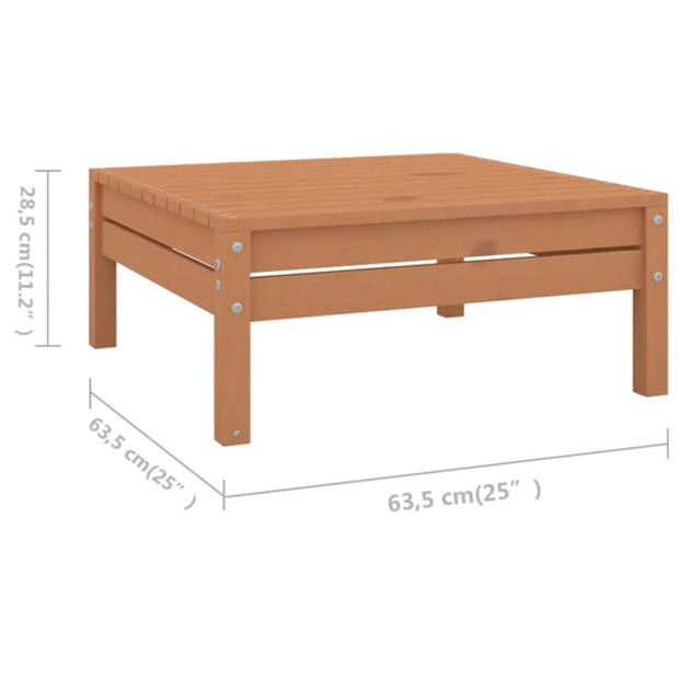 The Living Store Houten Tuinmeubelset - Hoekbank 63.5x63.5x62.5cm - Voetenbank/Tafel 63.5x63.5x28.5cm