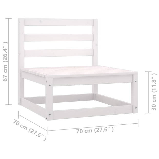 vidaXL 6-delige Loungeset met kussens massief grenenhout