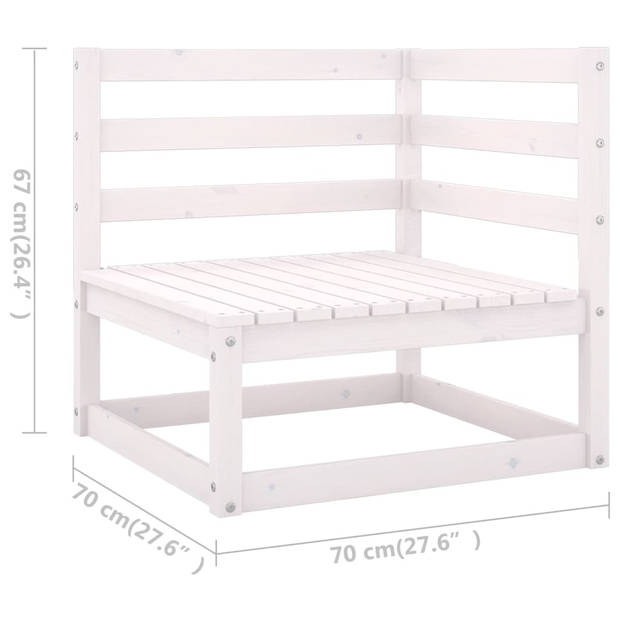 vidaXL 6-delige Loungeset massief grenenhout wit