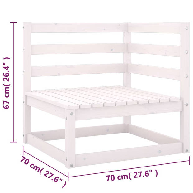 vidaXL 10-delige Loungeset met kussens massief grenenhout