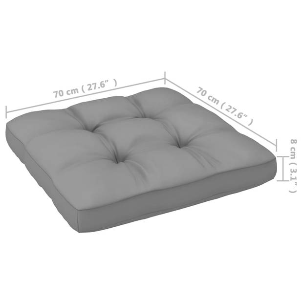 vidaXL 10-delige Loungeset met kussens massief grenenhout