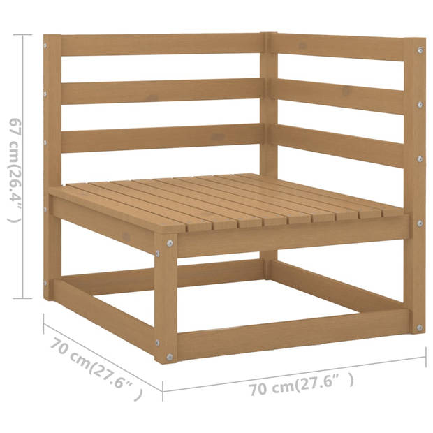 vidaXL 5-delige Loungeset massief grenenhout honingbruin