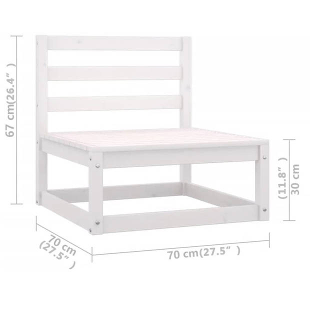 vidaXL 8-delige Loungeset met kussens massief grenenhout