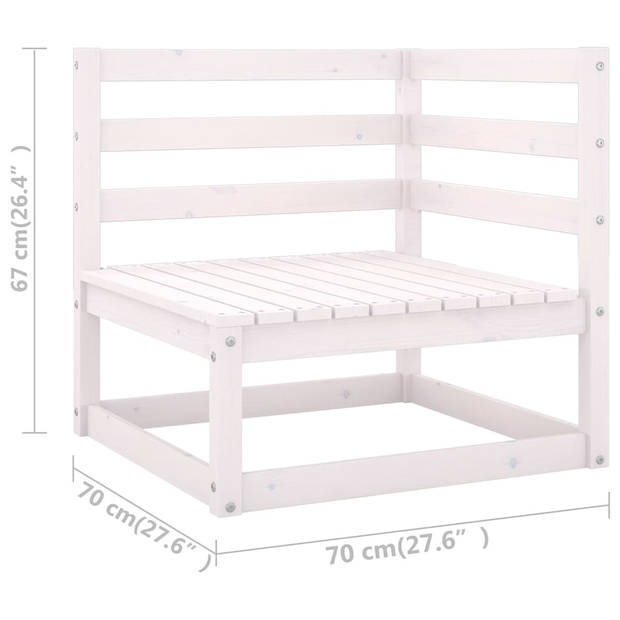 vidaXL 8-delige Loungeset met kussens massief grenenhout