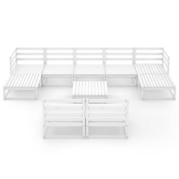 The Living Store Loungeset - Massief Grenenhout - 70 x 70 x 67 cm - Wit