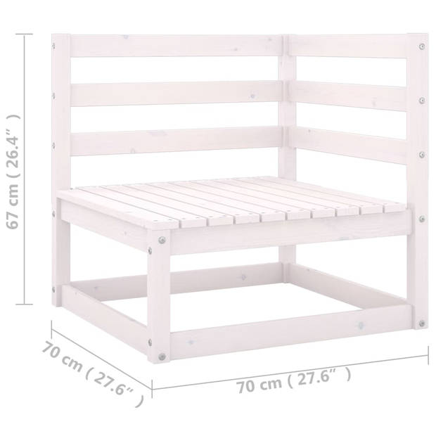 vidaXL 4-delige Loungeset met kussens massief grenenhout